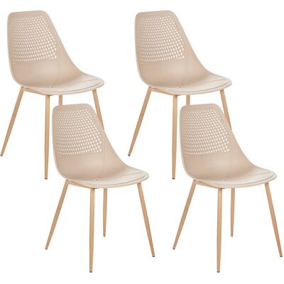 Beliani Lot De 4 Chaises De Salle À Manger Moderne Minimaliste Sans Accoudoirs Assise En - Publicité Beliani Lot De 4 Chaises De Salle À Manger Moderne Minimaliste Sans Accoudoirs Assise En - Publicité