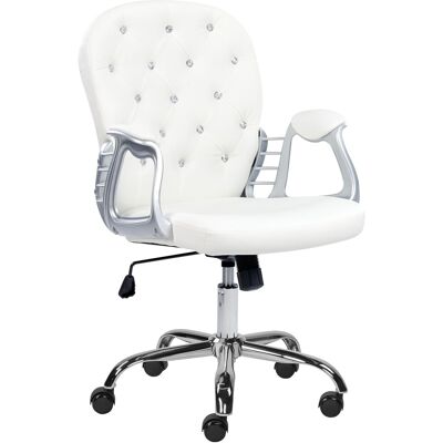 Beliani Chaise De Bureau Pivotante Dossier Réglable Capitonné En Cuir Pu Blanc Princess - Publicité Beliani Chaise De Bureau Pivotante Dossier Réglable Capitonné En Cuir Pu Blanc Princess - Publicité