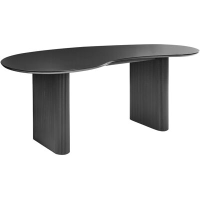 Beliani Table De Salle À Manger Moderne De Forme Irrégulière 198 X 93 Cm Pieds Cannelés - Publicité Beliani Table De Salle À Manger Moderne De Forme Irrégulière 198 X 93 Cm Pieds Cannelés - Publicité