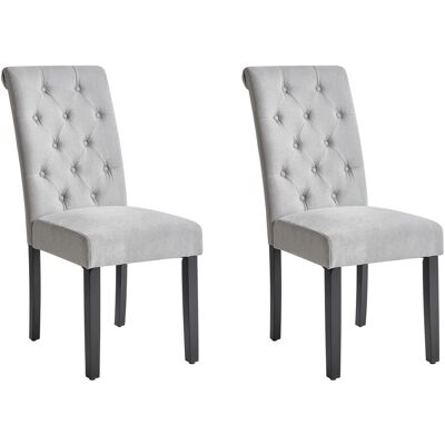 Beliani Ensemble De 2 Chaises Repas Salon Glam À Dossier Incurvé Moderne En Tissu Gris V - Publicité Beliani Ensemble De 2 Chaises Repas Salon Glam À Dossier Incurvé Moderne En Tissu Gris V - Publicité