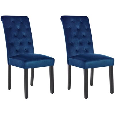 Beliani Lot De 2 Chaises De Salle À Manger En Velours Pieds En Bois D'Hévéa Noirs C - Publicité Beliani Lot De 2 Chaises De Salle À Manger En Velours Pieds En Bois D'Hévéa Noirs C - Publicité