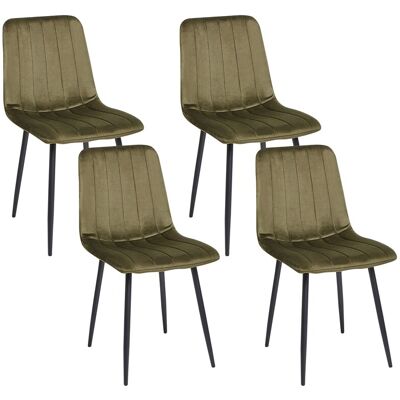 Beliani Lot De 4 Chaises De Repas Salle À Manger Moderne Pieds En Métal Sièges En Velour - Publicité Beliani Lot De 4 Chaises De Repas Salle À Manger Moderne Pieds En Métal Sièges En Velour - Publicité