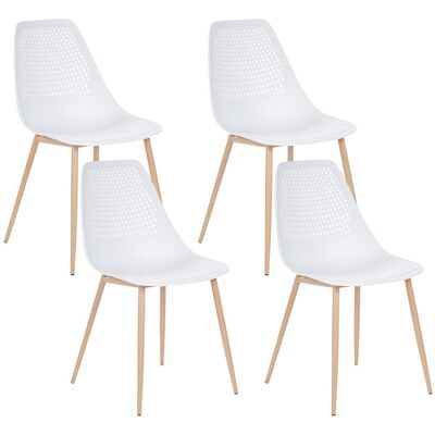 Beliani Lot De 4 Chaises De Salle À Manger Moderne Minimaliste Sans Accoudoirs Assise En - Publicité Beliani Lot De 4 Chaises De Salle À Manger Moderne Minimaliste Sans Accoudoirs Assise En - Publicité