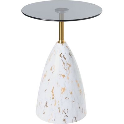 Beliani Table D'Appoint Glamour En Métal Ronde Table Basse Effet Marbre Blanche Et - Publicité Beliani Table D'Appoint Glamour En Métal Ronde Table Basse Effet Marbre Blanche Et - Publicité