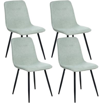 Beliani Lot De 4 Chaises De Salle À Manger En Polyester Rembourré Pieds En Fer Sans Acco - Publicité Beliani Lot De 4 Chaises De Salle À Manger En Polyester Rembourré Pieds En Fer Sans Acco - Publicité