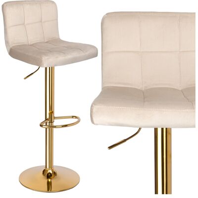 Sans Marque Tabouret De Bar En Velours Beige Doré Arako - Publicité Sans Marque Tabouret De Bar En Velours Beige Doré Arako - Publicité