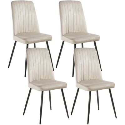 Beliani Lot De 4 Chaises De Salle À Manger Moderne Scandinave En Velours Sans Accoudoirs - Publicité Beliani Lot De 4 Chaises De Salle À Manger Moderne Scandinave En Velours Sans Accoudoirs - Publicité