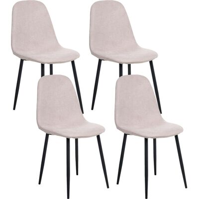 Beliani Lot De 4 Chaises De Salle À Manger En Polyester Rembourré Pieds En Fer Sans Acco - Publicité Beliani Lot De 4 Chaises De Salle À Manger En Polyester Rembourré Pieds En Fer Sans Acco - Publicité