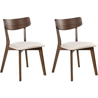 Beliani Lot De 2 Chaises De Salle À Manger Rétro Sans Accoudoirs Assise En Tissu Blanc C - Publicité Beliani Lot De 2 Chaises De Salle À Manger Rétro Sans Accoudoirs Assise En Tissu Blanc C - Publicité