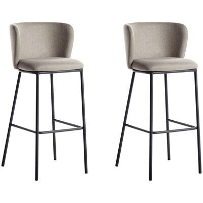 Beliani Lot De 2 Chaises De Bar Modernes Rembourrées Pieds Noirs Dossier Incurvé Sans Ac - Publicité Beliani Lot De 2 Chaises De Bar Modernes Rembourrées Pieds Noirs Dossier Incurvé Sans Ac - Publicité
