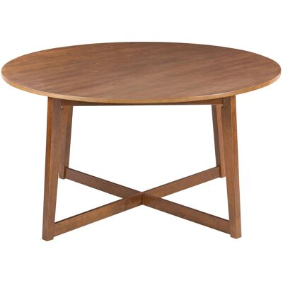 Beliani Table À Manger Ronde En Bois Mdf Placage Bois Salle À Manger Salon Chêne Foncé - Publicité Beliani Table À Manger Ronde En Bois Mdf Placage Bois Salle À Manger Salon Chêne Foncé - Publicité