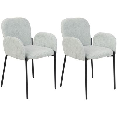 Beliani Lot De 2 Chaises De Salle À Manger Rétro Vintage En Tissu Avec Accoudoirs Pieds - Publicité Beliani Lot De 2 Chaises De Salle À Manger Rétro Vintage En Tissu Avec Accoudoirs Pieds - Publicité