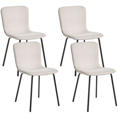 Beliani Lot De 4 Chaises De Salle À Manger En Tissu Salle À Manger Beige Clair Caldwell - Publicité Beliani Lot De 4 Chaises De Salle À Manger En Tissu Salle À Manger Beige Clair Caldwell - Publicité