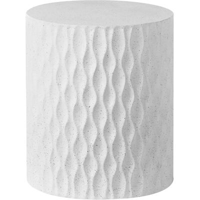 Beliani Table D'Appoint En Mgo Fibre De Verre 37 Cm Forme Ronde Résistant Au Vent E - Publicité Beliani Table D'Appoint En Mgo Fibre De Verre 37 Cm Forme Ronde Résistant Au Vent E - Publicité