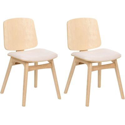 Beliani Lot De 2 Chaises De Salle À Manger Scandinave Structure En Bois Assise En Tissu - Publicité Beliani Lot De 2 Chaises De Salle À Manger Scandinave Structure En Bois Assise En Tissu - Publicité