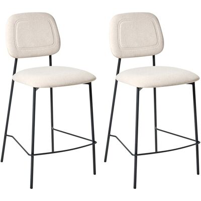Beliani Lot De 2 Chaises De Bar Moderne En Velours Rembourré Salle À Manger Base Fer Noi - Publicité Beliani Lot De 2 Chaises De Bar Moderne En Velours Rembourré Salle À Manger Base Fer Noi - Publicité