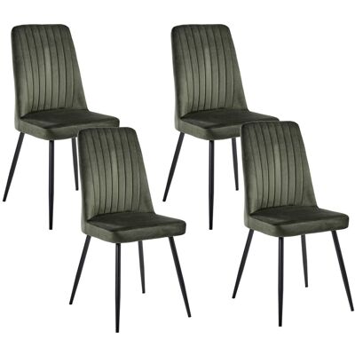 Beliani Lot De 4 Chaises De Salle À Manger Moderne Scandinave En Velours Sans Accoudoirs - Publicité Beliani Lot De 4 Chaises De Salle À Manger Moderne Scandinave En Velours Sans Accoudoirs - Publicité