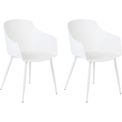 Chaises de salle à manger blanches Beliani - Design minimaliste - Publicité Chaises de salle à manger blanches Beliani - Design minimaliste - Publicité