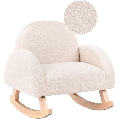 Beliani Fauteuil À Bascule Pour Enfants En Bouclé Pieds En Bois Beige Clair Hug - Publicité Beliani Fauteuil À Bascule Pour Enfants En Bouclé Pieds En Bois Beige Clair Hug - Publicité