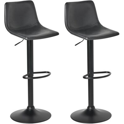 Beliani Lot De 2 Tabourets De Bar Moderne En Cuir Pu Avec Repose-Pieds Hauteur Réglable - Publicité Beliani Lot De 2 Tabourets De Bar Moderne En Cuir Pu Avec Repose-Pieds Hauteur Réglable - Publicité