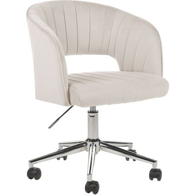 Beliani Chaise De Bureau Moderne Pivotante Et Réglable En Velours Beige Katonah - Publicité Beliani Chaise De Bureau Moderne Pivotante Et Réglable En Velours Beige Katonah - Publicité