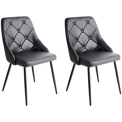 Beliani - Lot De 2 Chaises - Valerie - Simili-Cuir, Noir - Publicité Beliani - Lot De 2 Chaises - Valerie - Simili-Cuir, Noir - Publicité