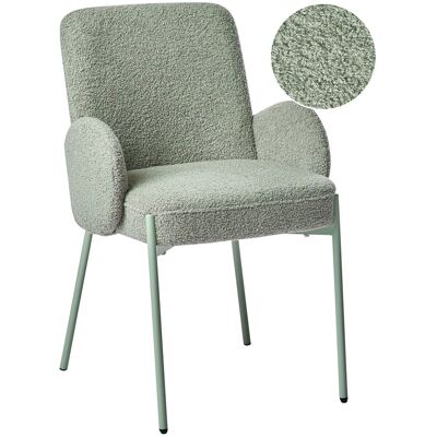 Beliani Chaise De Salle À Manger Rétro Pieds En Fer Bouclé Vert Clair Magee - Publicité Beliani Chaise De Salle À Manger Rétro Pieds En Fer Bouclé Vert Clair Magee - Publicité