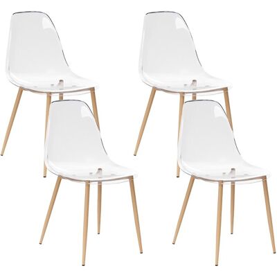 Beliani Lot De 4 Chaises De Salle À Manger Sans Accoudoirs Assise Transparentes - Publicité Beliani Lot De 4 Chaises De Salle À Manger Sans Accoudoirs Assise Transparentes - Publicité