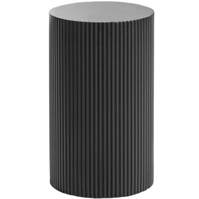 Beliani Table D'Appoint Avec Base Design Cannelé Ø 30 Cm Mdf Noir Claire - Publicité Beliani Table D'Appoint Avec Base Design Cannelé Ø 30 Cm Mdf Noir Claire - Publicité