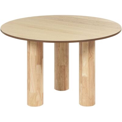 Beliani Table De Repas Ronde 180 X 100 Cm En Mdf Et Bois D'Hévéa Clair Orin - Publicité Beliani Table De Repas Ronde 180 X 100 Cm En Mdf Et Bois D'Hévéa Clair Orin - Publicité
