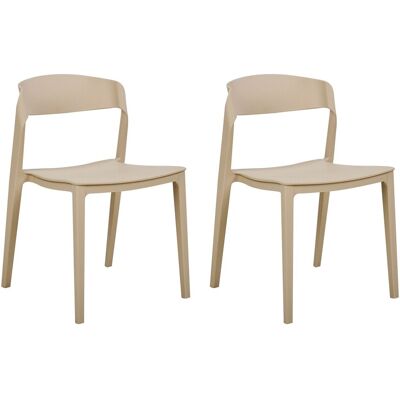 Ensemble de 2 Chaises de Salle à Manger Beige Beliani - Chaises de Salle à Manger - Publicité Ensemble de 2 Chaises de Salle à Manger Beige Beliani - Chaises de Salle à Manger - Publicité