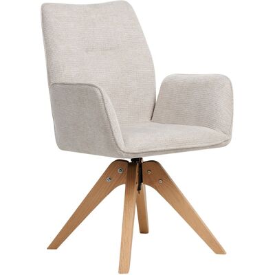 Chaise de salle à manger pivotante beige Mokena Beliani - Publicité Chaise de salle à manger pivotante beige Mokena Beliani - Publicité