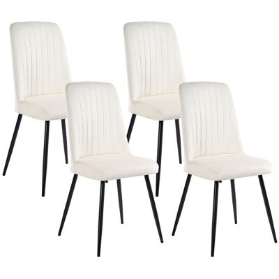 Beliani Lot De 4 Chaises De Salle À Manger Moderne Scandinave En Velours Sans Accoudoirs - Publicité Beliani Lot De 4 Chaises De Salle À Manger Moderne Scandinave En Velours Sans Accoudoirs - Publicité