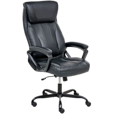 Beliani Fauteuil De Bureau En Cuir Pu Siège Inclinable Réglable En Hauteur Épais Noir - Publicité Beliani Fauteuil De Bureau En Cuir Pu Siège Inclinable Réglable En Hauteur Épais Noir - Publicité