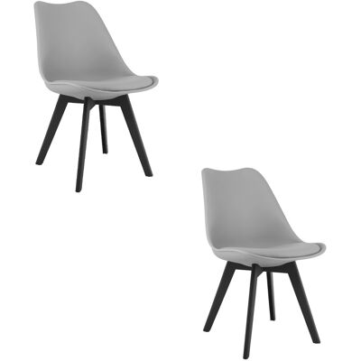 Viking Choice Modèle - Chaises de salle à manger en cuir écologique - Noires - Lot de 2 - Publicité Viking Choice Modèle - Chaises de salle à manger en cuir écologique - Noires - Lot de 2 - Publicité