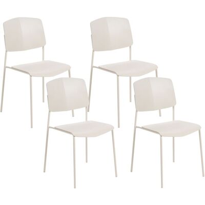 Beliani Lot 4 Chaises De Salle À Manger Design Moderne En Synthétique Beige Astoria - Publicité Beliani Lot 4 Chaises De Salle À Manger Design Moderne En Synthétique Beige Astoria - Publicité