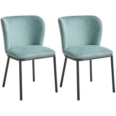 Beliani Lot De 2 Chaises De Salle À Manger Rétro Moderne En Tissu Rembourré Pieds En Mét - Publicité Beliani Lot De 2 Chaises De Salle À Manger Rétro Moderne En Tissu Rembourré Pieds En Mét - Publicité