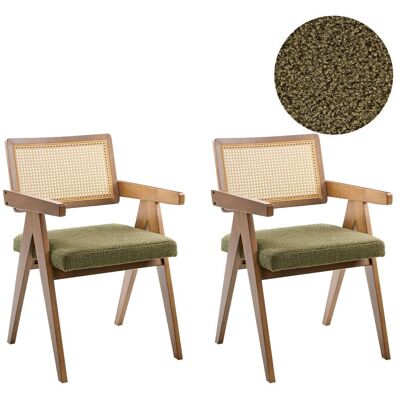 Beliani Lot De 2 Chaises De Salle À Manger En Bouclé Cadre En Bois D'Hévéa Meuble De Cui - Publicité Beliani Lot De 2 Chaises De Salle À Manger En Bouclé Cadre En Bois D'Hévéa Meuble De Cui - Publicité