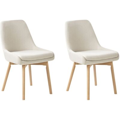 Beliani Lot De 2 Chaises De Salle À Manger Pieds Bois Massif Siège Rembourré En Tissu Po - Publicité Beliani Lot De 2 Chaises De Salle À Manger Pieds Bois Massif Siège Rembourré En Tissu Po - Publicité