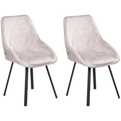 Beliani Lot De 2 Chaises De Salle À Manger Moderne En Velours Pieds En Fer Thermolaqué P - Publicité Beliani Lot De 2 Chaises De Salle À Manger Moderne En Velours Pieds En Fer Thermolaqué P - Publicité