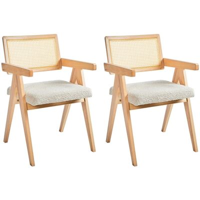 Beliani Lot De 2 Chaises De Salle À Manger En Bouclé Cadre En Bois D'Hévéa Meuble De Cui - Publicité Beliani Lot De 2 Chaises De Salle À Manger En Bouclé Cadre En Bois D'Hévéa Meuble De Cui - Publicité