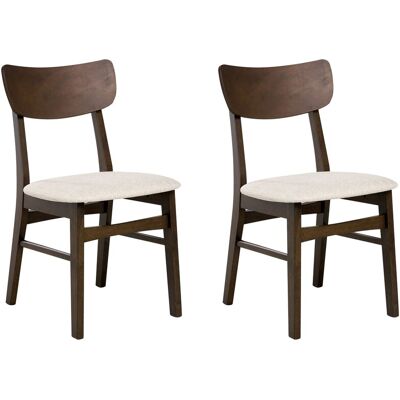 Beliani Lot De 2 Chaises De Salle À Manger Structure En Bois Marron Foncé Assise Tissu B - Publicité Beliani Lot De 2 Chaises De Salle À Manger Structure En Bois Marron Foncé Assise Tissu B - Publicité