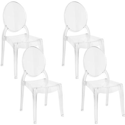 Beliani - Lot De 4 Chaises - Merton - Plastique, Transparent - Publicité Beliani - Lot De 4 Chaises - Merton - Plastique, Transparent - Publicité