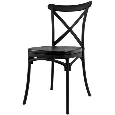Sans Marque Chaise De Banquet Industrielle Furvero Boho Pp, Coussin En Similicuir, Noir N - Publicité Sans Marque Chaise De Banquet Industrielle Furvero Boho Pp, Coussin En Similicuir, Noir N - Publicité