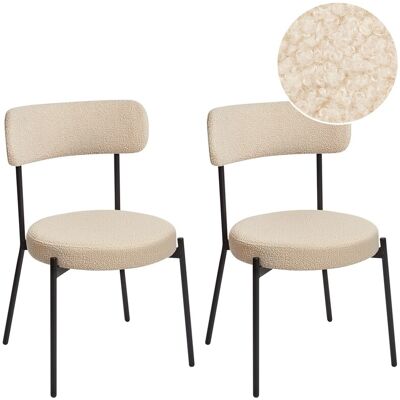 Beliani Lot De 2 Chaises Salle À Manger Pieds En Acier Dossier Sans Accoudoirs En Tissu - Publicité Beliani Lot De 2 Chaises Salle À Manger Pieds En Acier Dossier Sans Accoudoirs En Tissu - Publicité
