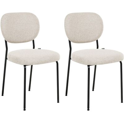 Beliani Lot De 2 Chaises De Salle À Manger Scandinave En Tissu Sans Accoudoirs Rembourré - Publicité Beliani Lot De 2 Chaises De Salle À Manger Scandinave En Tissu Sans Accoudoirs Rembourré - Publicité