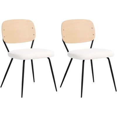 Beliani Lot De 2 Chaises De Salle À Manger Moderne Minimaliste En Bouclé Pieds En Fer Sa - Publicité Beliani Lot De 2 Chaises De Salle À Manger Moderne Minimaliste En Bouclé Pieds En Fer Sa - Publicité