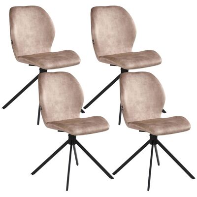 Beliani Lot De 4 Chaises De Salle À Manger Moderne En Velours Pieds En Fer Thermolaqué P - Publicité Beliani Lot De 4 Chaises De Salle À Manger Moderne En Velours Pieds En Fer Thermolaqué P - Publicité