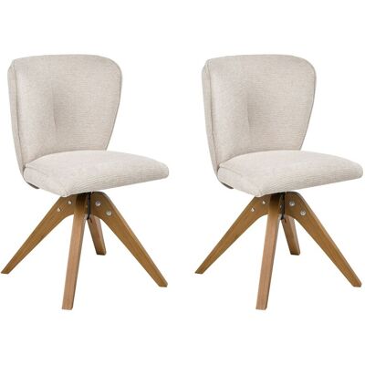 Beliani Lot De 2 Chaises De Salle À Manger En Tissu Pivotantes Sans Accoudoirs Pieds En - Publicité Beliani Lot De 2 Chaises De Salle À Manger En Tissu Pivotantes Sans Accoudoirs Pieds En - Publicité