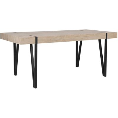 Beliani - Table De Salle À Manger - Adena - 180x90 Cm, Mdf Et Métal, Bois Clair - Publicité Beliani - Table De Salle À Manger - Adena - 180x90 Cm, Mdf Et Métal, Bois Clair - Publicité